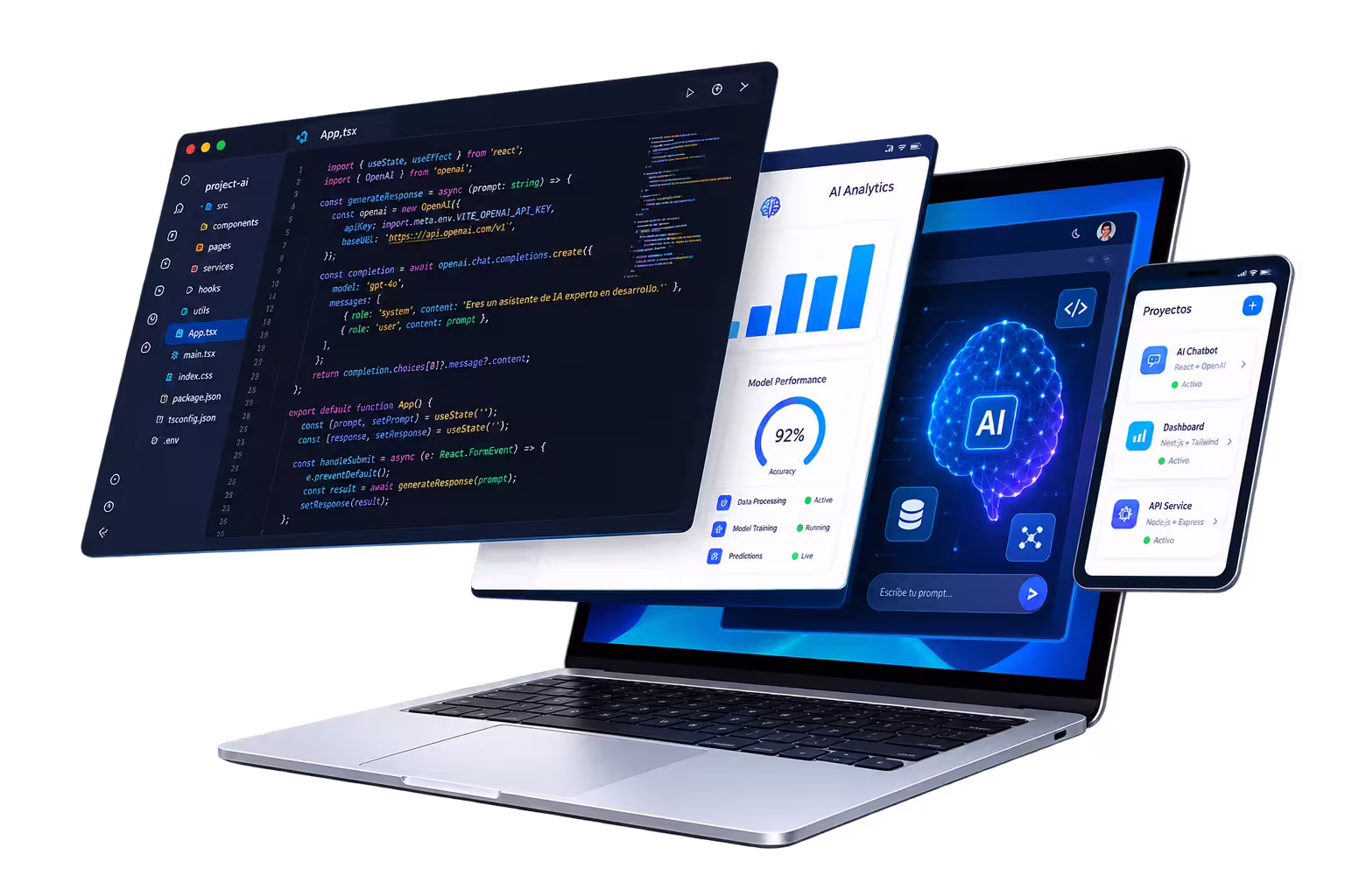 Plataforma Jumper AI Lab en laptop